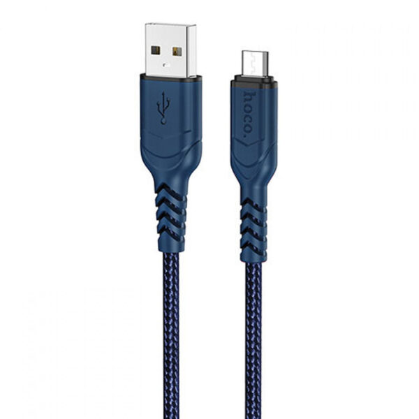 Кабель USB-microUSB, 1.0м, для зарядки и передачи данных,синий, (X59 Victory) HOCO 2.4A