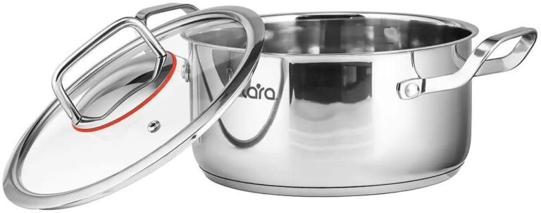 LARA LR02-502 Кастрюля (нерж) Prima 20x9.5см, 3.0л, литые ручки, капсул индукц дно, стекл. крышка