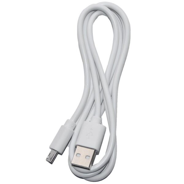 Кабель USB - Micro USB [длинный коннектор, 1m] бел.