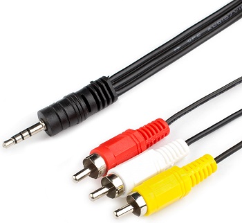 Кабель штекер 3,5 мм стерео - 3 RCA 1,5 м (10)