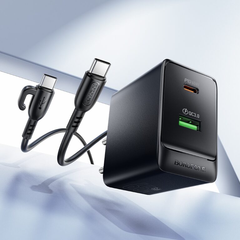 СЗУ с вых.USB,Type-C,PD65W +QC3.0, BAS17A Erudite ,черный ,с каб.Type-C