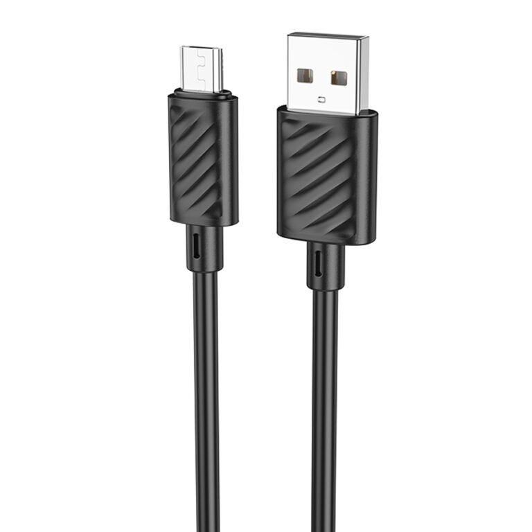 Датакабель microUSB, 1.0м, черный, X88  HOCO пластик; 2.4А, силикон