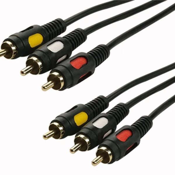 Кабель 3 штекера RCA - 3 штекера RCA  GOLD 10,0 м   PVC 61-014