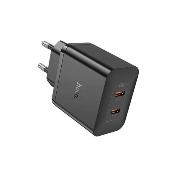 HOCO N35 Streamer dual-port PD45W(2 Type-С), черный Блок питания (сетевой адаптер)