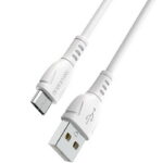 Кабель USB-microUSB, 1.0м,  для зарядки и передачи данных, белый, (BX51)  BOROFONE 3.0A, ПВХ (PVC),