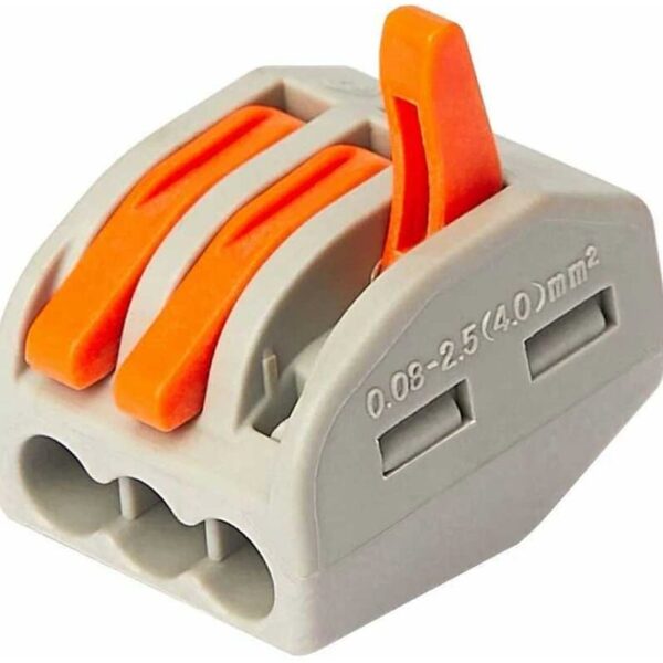 Клемма WAGO 222-413 зажимная 3x2.5мм (0.08-4.0мм)   380V; 32A