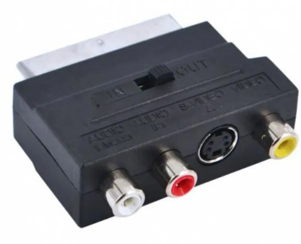 Переходник (211) SCART штекер/3RCA+SVHS гнезда ВХОД-ВЫХОД