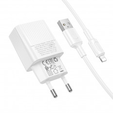 СЗУ с выходом USB, 2.1А, белый, BAS71A Source, , с кабелем USB-Lightning; BO