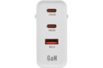 GOPOWER 1USB+2TYPE-C 65W QC3.0 GAN белый Сетевое зарядное устройство