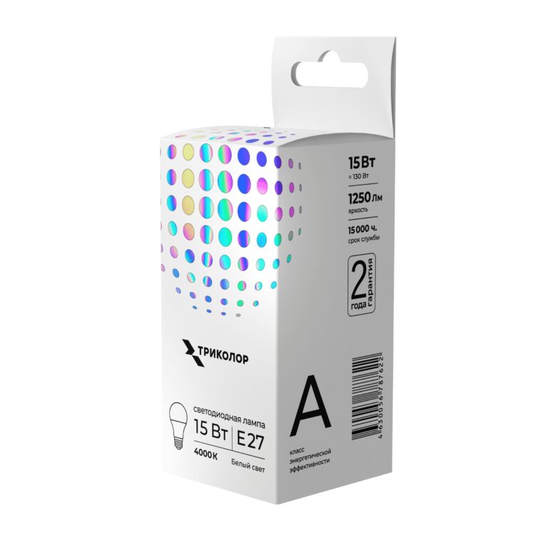 Лампа светодиодная Триколор LED А60 15Вт 4000K E27