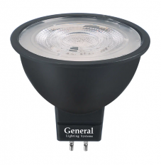 Лампа светодиодная 220В/  8,0Вт/GU5.3/3000К (теплый белый) 500lm GLDEN-MR16-8-230-GU5.3-3000  Genera