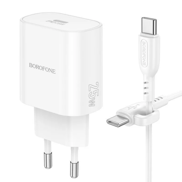 BOROFONE BA82A белый СЗУ+кабель (USB-C) [USB-C(1), 3A, 25W, PD]