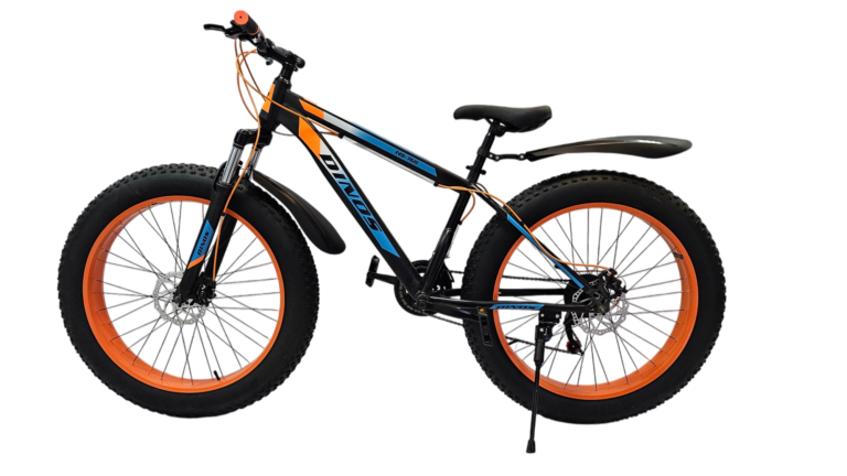 Dinos 26" 21скор (стальная рама, диск. тормоз) Черно-сине-оранжевый (DIN-22-3) Велосипед Fatbike