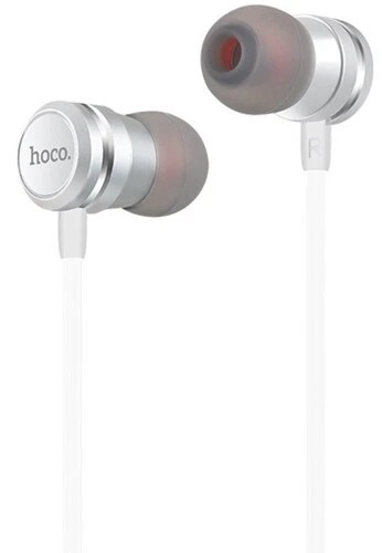 Hoco M16 серебряный Наушники проводные-вставки с микрофоном