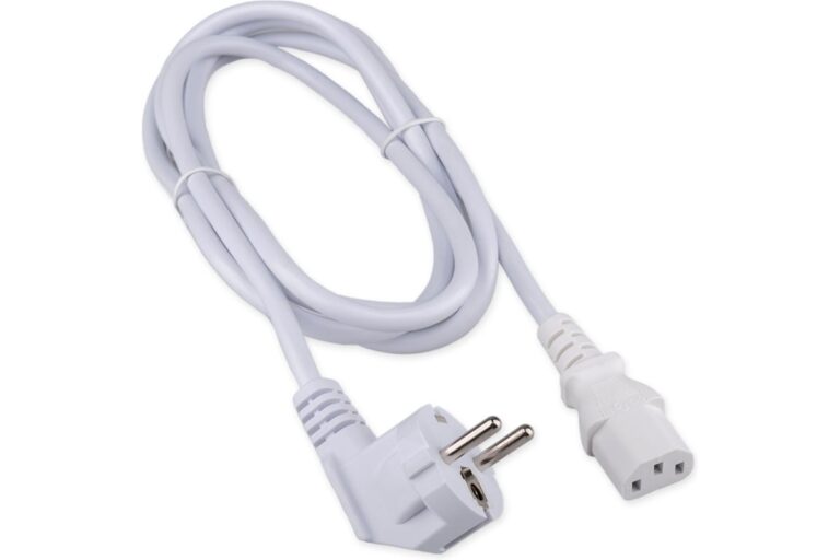 Кабель питания Cablexpert Schuko-C13, 3x1.0мм2, 10A, с заземлением, медь, 2м, белый, пакет
